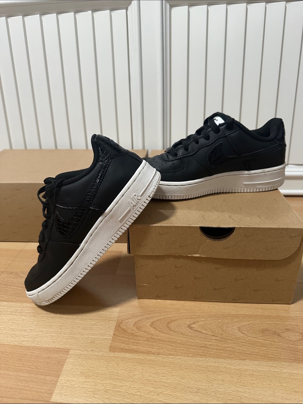 Kids Nike Black and White Air Force One